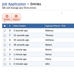 3. Overview of all Entries