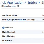4. Display of the Applicant Entry